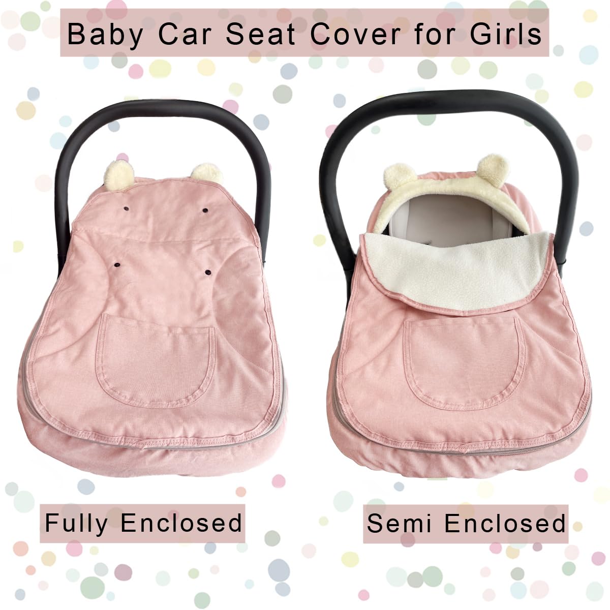 Car Seat Covers For Babies,Winter Baby Car Seat Cover Infant Carseat Covers Canopy,Universal Baby Carrier Cover For Girl Boy Car