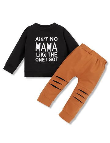 Tuemos Toddler Boy Clothes Lettle Sweatshirt Top + Camouflage Pants Outfit Set 18Months-5T