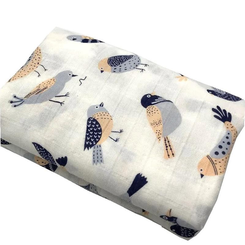 Chinmay Kids Printed Baby Swaddle Blanket Unisex Wrap Soft Silky Bamboo Muslin Blanket Swaddling Baby Blanket for AC Room | Orga