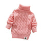 Modntoga Toddler Baby Boys Girls Knit Sweaters Cable Turtleneck High Collar Fall Winter Soft Warm Sweater Pullover Tops(Pink,18-