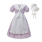 Nuoqi Prairie Dresses For Girls Pioneer Laura Ingalls Wilder Costume Colonial Girls Costume 10-12, Purple