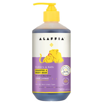 Alaffia Babies And Kids Shampoo And Body Wash, Gentle And Calming Support For Soft Hair And Skin With Shea Butter, Neem, And Coc