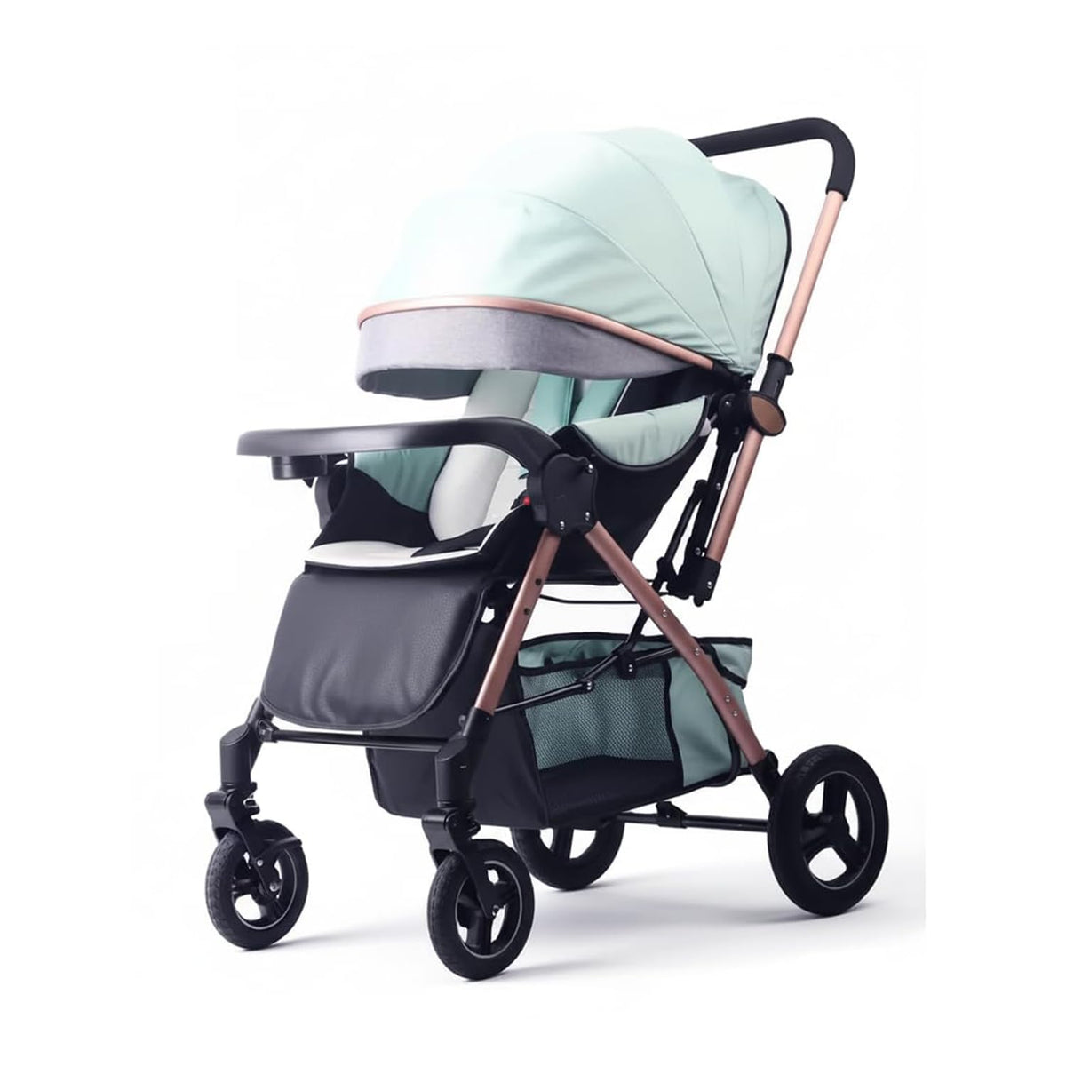 SafeOKid Breez Baby Rubber Wheel Stroller/Pram With 1 Year Warranty (Latest Model  2023) For New Born/Toddler/Kid For 0 To 3 
