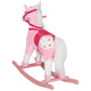 Qaba Kids Rocking Horse Plush Ride On Toy Toddler Rocker for Boys Girls Gifts with Realistic Sounds, Pink
