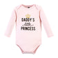 Hudson Baby Unisex Baby Cotton Long-Sleeve Bodysuits, Daddys Little Princess 3-Pack, Preemie