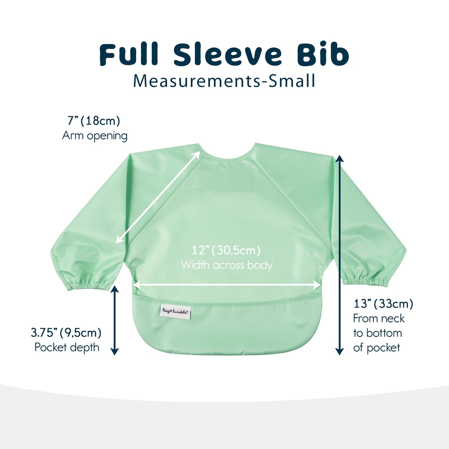 Tiny Twinkle Mess Proof Baby Bib, 2 Pack Long Sleeve Bib Outfit, Waterproof Bibs For Toddlers, Machine Washable, Tug Proof (Merm