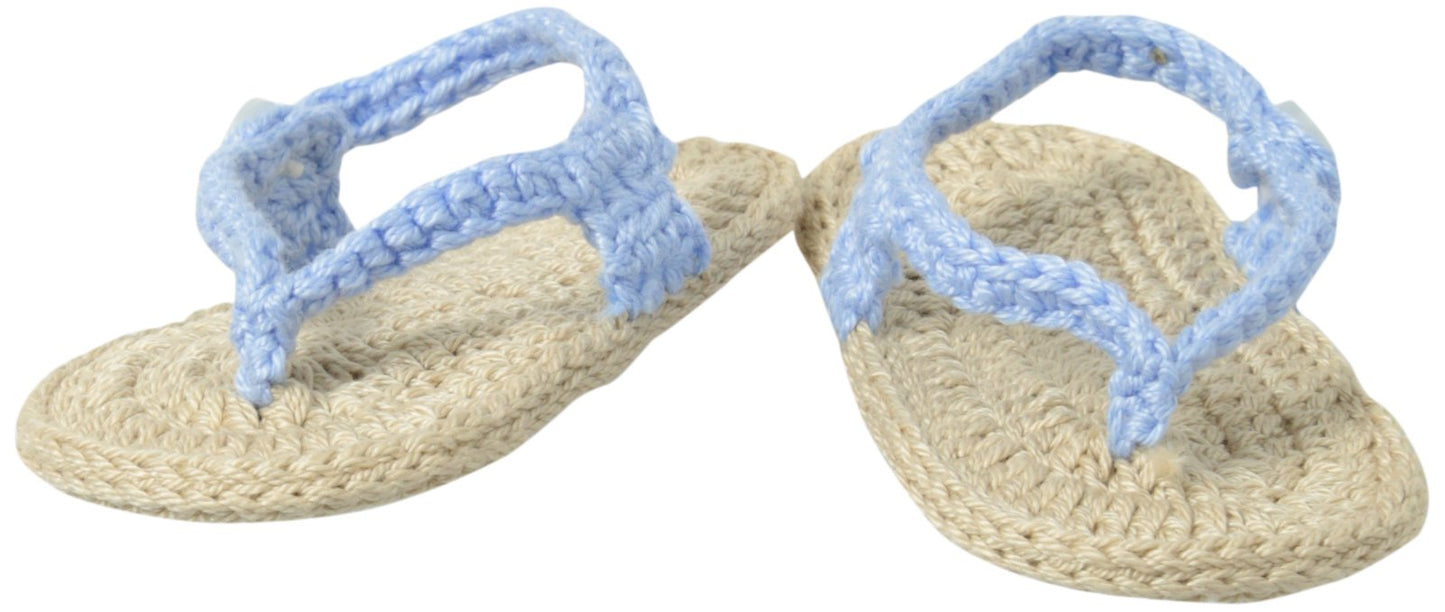 Jefferies Socks Unisex-Baby Newborn My First Flip Flops, Light Blue/Khaki, Newborn (2661)