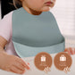 Baby Pick Silicone Bibs For Babies- Bpa-Free Waterproof Bib With Pocket- Dishwasher Safe Feeding Bib With Food Catcher (Grey X 2