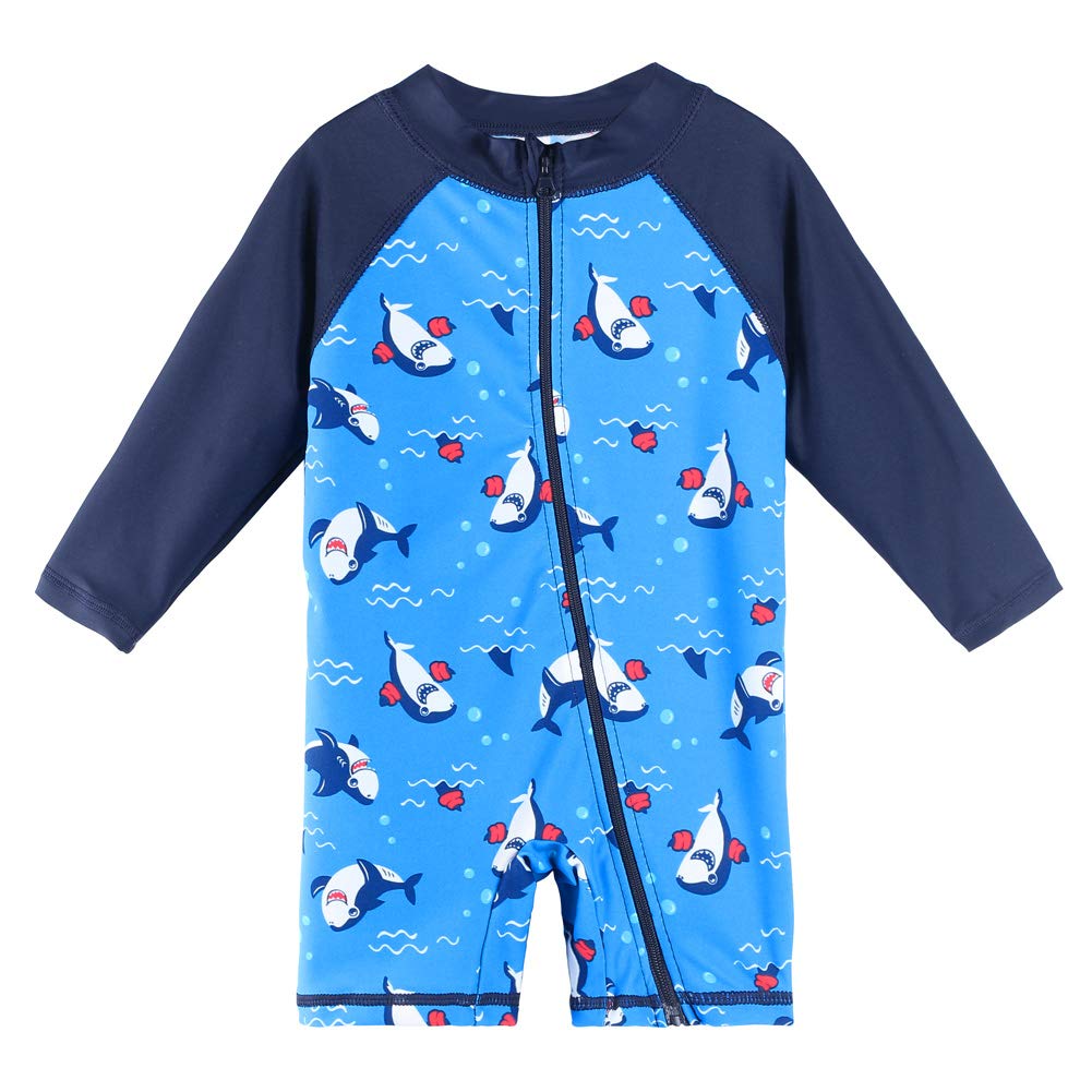 Huaaniue Baby/Toddler Boy Swimsuit Long Sleeve One-Piece Swimwear Rash – Cutebab WBBAPB083DG9FNK