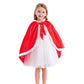 Itvti Princess Cloak With Hood Girls Cape Kid Toddler Costume Dress Up For Halloween Christmas Carnival Cosplay, Red, 3-4 Years