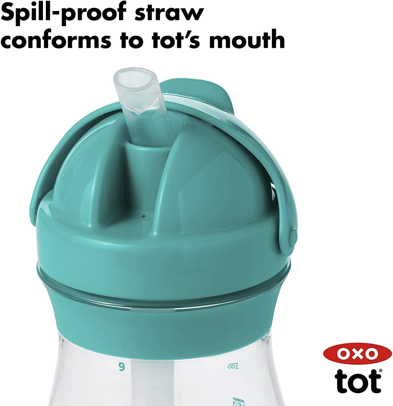 Oxo Tot Transitions Straw Cup, 9 Oz, Teal, Pack Of 1