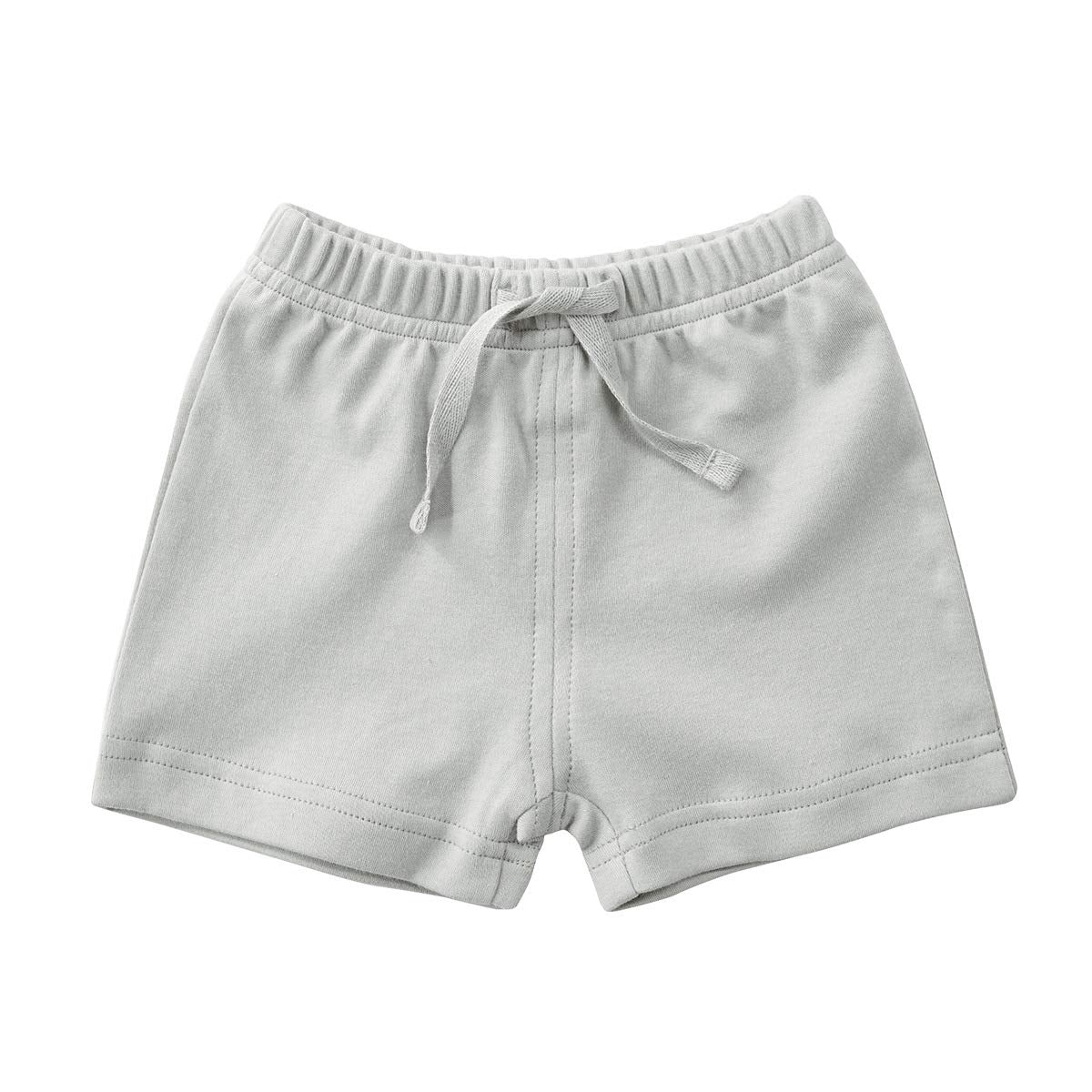 Teach Leanbh Unisex-Baby 3-Pack Cotton Soild Color Short With Drawstring 3-24 Months (12-18 Months, Green/Gray/Blue)