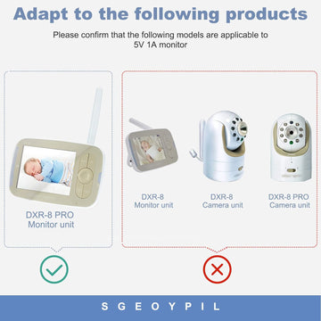 Sgeoypil 5 V Charger Safety Power Cord Compatible With Infant Optics Baby Monitor Unit Dxr-8 Pro Replacement Original Adapter Ca