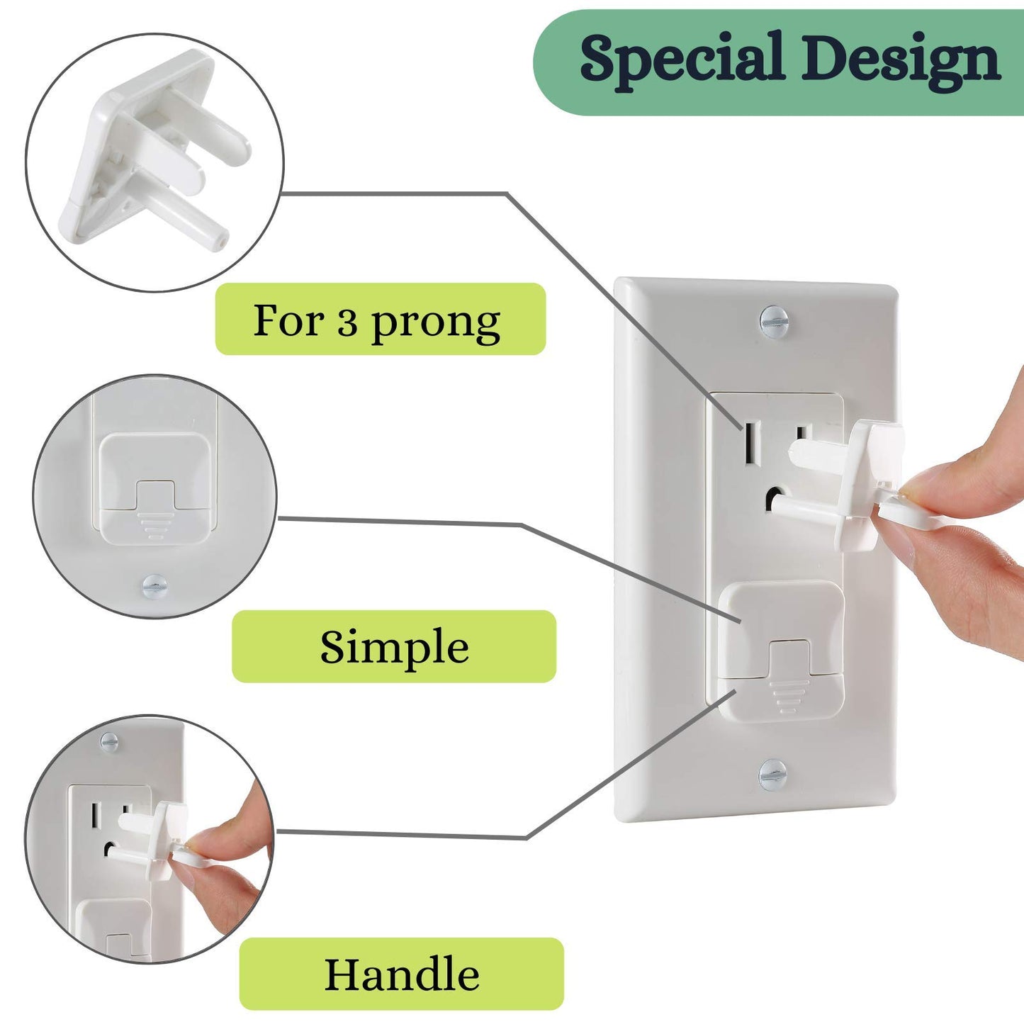 Bates- Outlet Covers Child Proof, 10 Pack, 3 Prong Outlet Covers, Baby Proof Outlet Covers, Baby Outlet Covers, Child Proof Outl