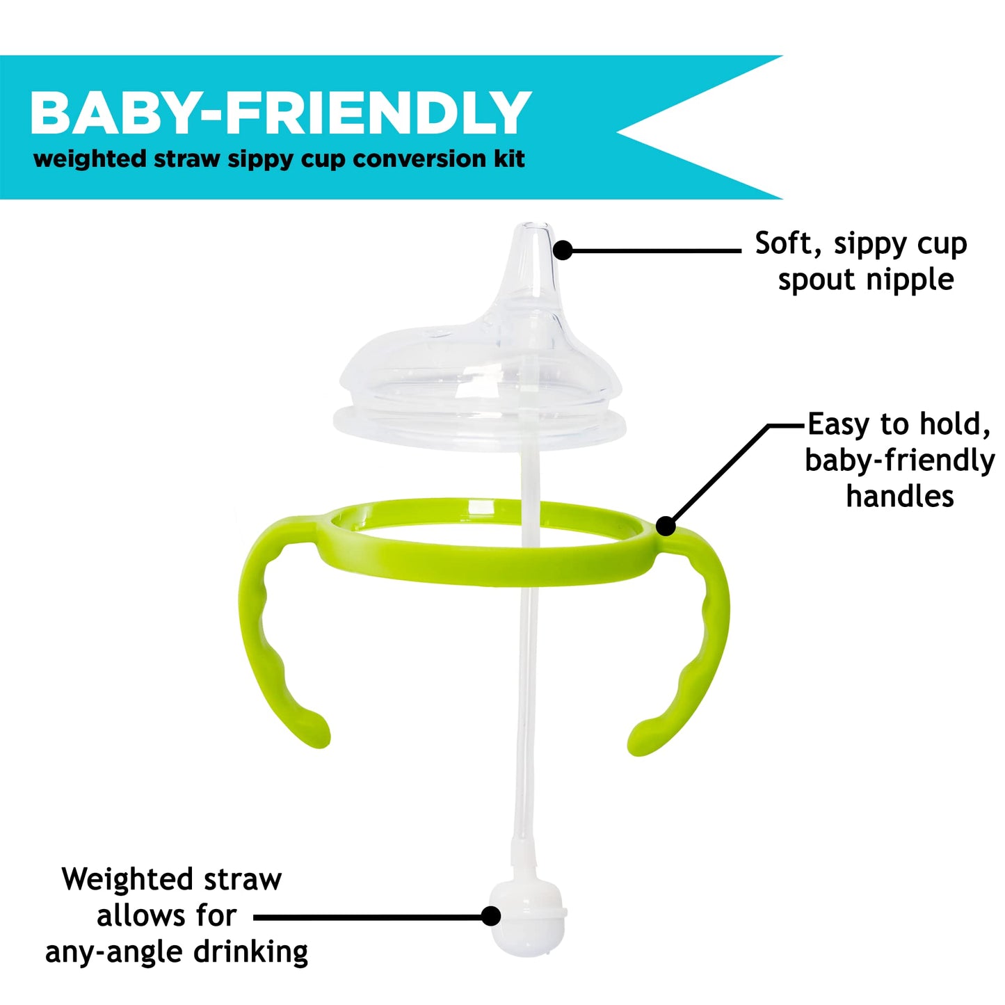 Botabee Soft Spout Transition Sippy Cup Kit For Comotomo Baby Bottles | Conversion Kit Fits 5 And 8 Ounce Bottle | Sippy Cup Bab