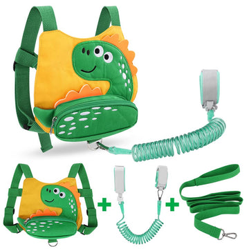 Accmor Toddler Harness Leash With Anti Lost Wrist Link, Cute Dinosaur Kids Harnesses With Wristband Bracelet Leashes Strap Tethe