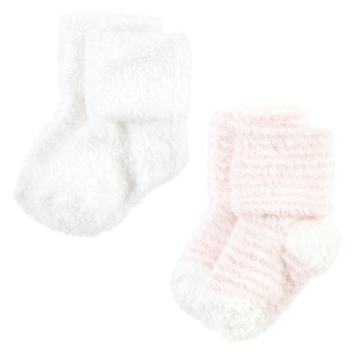 Hudson Baby Unisex Baby Cotton Rich Newborn And Terry Socks, Pink Heart, 12-24 Months