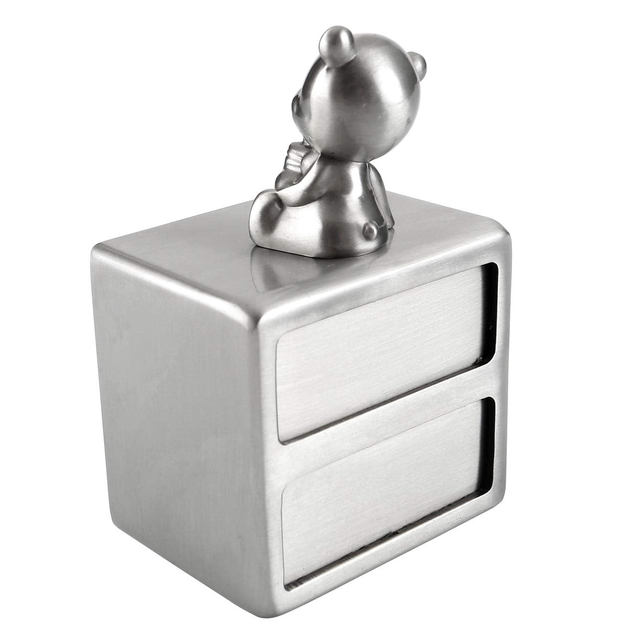 Mogoko Silver Tooth Box, Baby First Tooth And Curl Keepsake Box Set, Kids Teeth Fairy Holder For Boy Or Girl