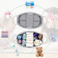 Lzellah Baby Diaper Caddy Organizer - Extra Large Nappy Caddy Rope Nursery Storage Bin - Baby Basket with 8 Pockets, 5 Compartme