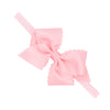 Wee Ones Baby Girls Extra Small Grosgrain Bow On Matching Elastic Band, 0-6 Months, Light Pink
