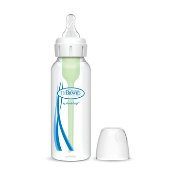 Dr. Browns Natural Flow Anti-Colic Options+ Narrow Baby Bottle 8 Oz/250 Ml, With Level 1 Slow Flow Nipple, 1 Pack, 0M+