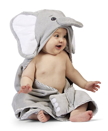 Bearington Baby Lil' Spout Elephant Hooded Bath Towel, 24' X 24'