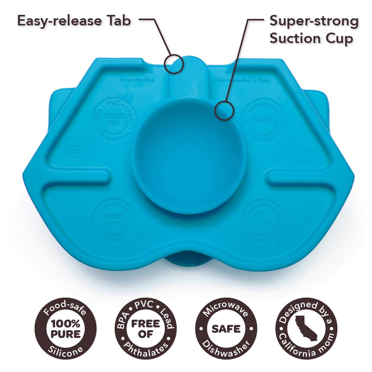 Nummy Bowl - Pure Silicone Bowl With Hidden Suction Cup For Babies And Toddlers | Bpa And Phthalate Free | Microwave And Dishwas