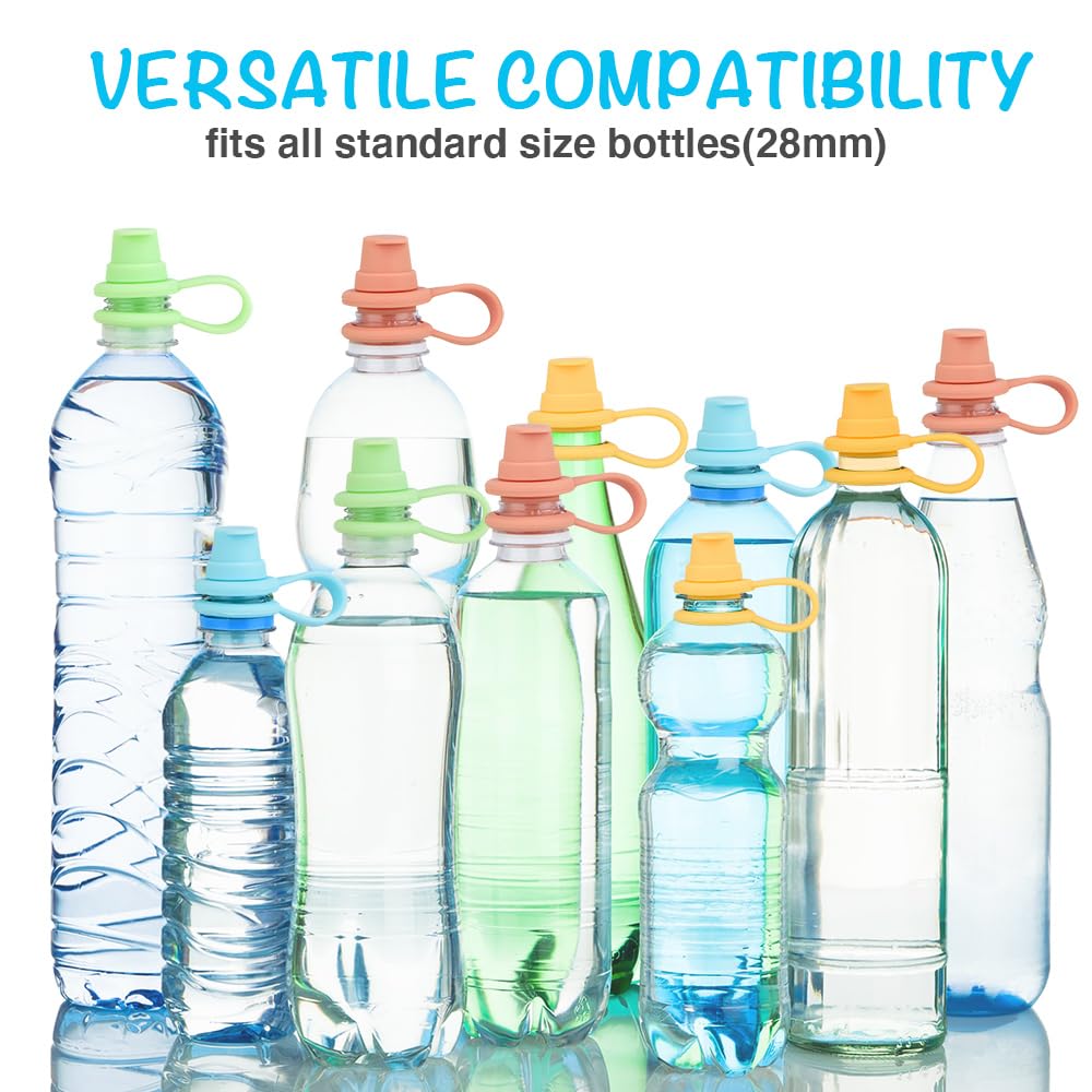 Heureuse Water Bottle Spout Adapter For Toddlers, 4 Pack No Spill Silicone Water Bottle Toppers, Travel Toddler Essentials, Leak