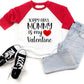 Future Ladies Man Current Mama'S Boy Raglan T-Shirt Toddler Boy Valentine'S Day 3/4 Sleeve Top Spring Cotton Outfit (1-2T, Red3)