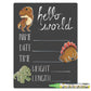 Cohas Hello World Newborn Baby Announcement Chalkboard Sign With Dinosaur Theme, 9 By 12 Inches, Green Marker