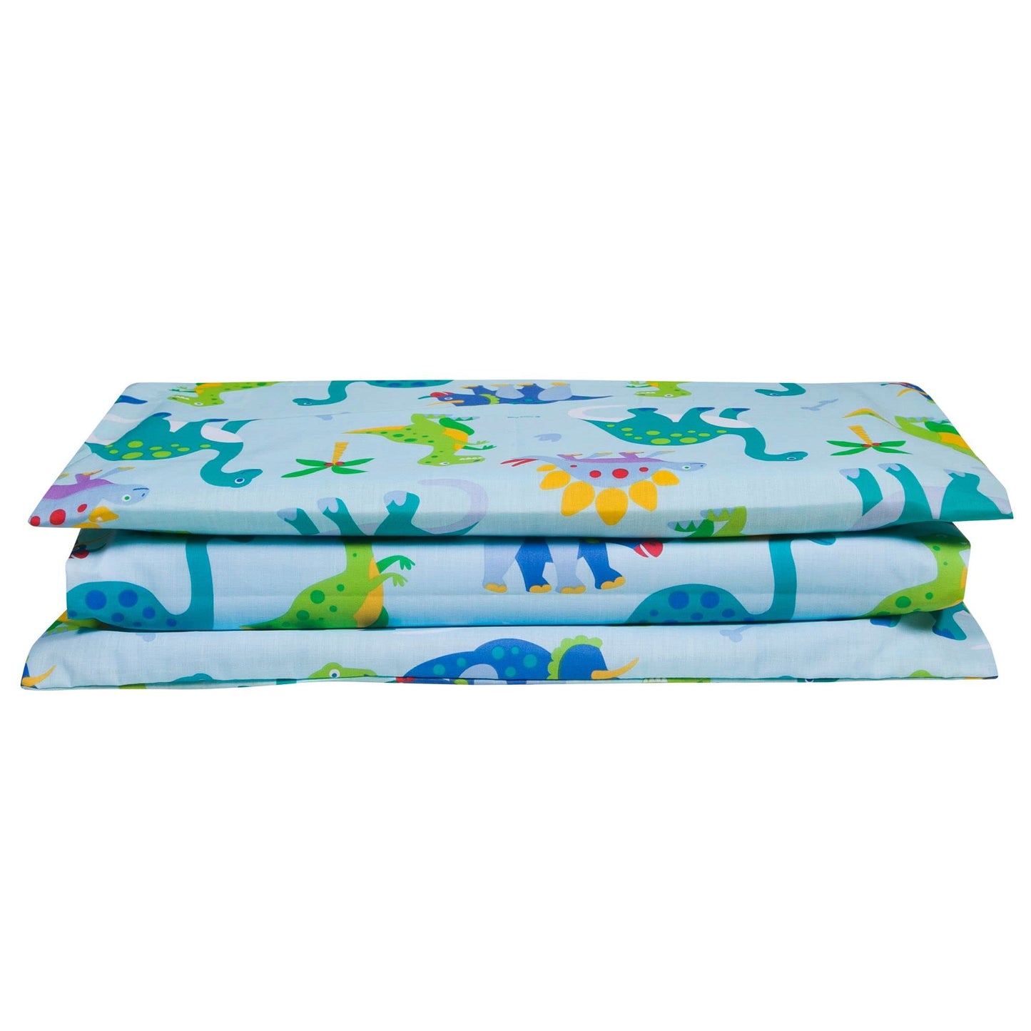Wildkin Kids Nap Mat Cover - Soft, Sewn-In Flap, Durable & Fits 1.5' Vinyl Sleep Mats - Dinosaur Land