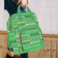 Artsadd Custom Name Diaper Bag For Mom, Personalized Light Green Signature Backpack With Stroller Straps Large Travel Shoulder B