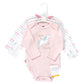 Hudson Baby Unisex Baby Cotton Long-Sleeve Bodysuits, Glitter Unicorn, 9-12 Months