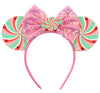 Lifetools-Lt Pink Ears Headbands With Sparkling Decoration, Swirl Lollipop & Sequins & Pearls & Diamonds, For Girls Women Disney