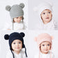 Baby Beanie Earflaps Hat - Infant Toddler Girls Boys Soft Warm Knit Hat Kids Winter Hat With Fleece Lining (White,L)