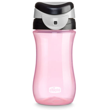 Chicco My Tumbler Open Rim Water Bottle With Free-Flow Spout 12Oz.| Spill Proof When Lid Is Closed | Flip-Up Carry Handle | Top-