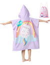 Athaelay Soft Microfiber Swim Cover-Ups For 3 To 10 Years Old Kids Hooded Bath Beach Poncho Towels (Cat, Fits 3-10 Years)