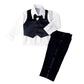 Spring Notion Baby Boys' Black Classic Fit Tuxedo Set, No Tail 6M (Small)