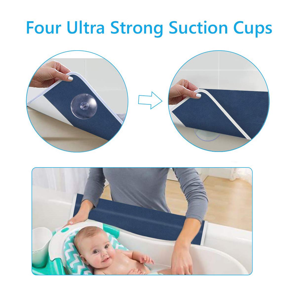 Baby Bath Kneeler And Elbow Rest -1.5' Thick Kneeling Pad With Toy Organizer - Large Safty Kneeler Mat For Tub Bathing And Bath
