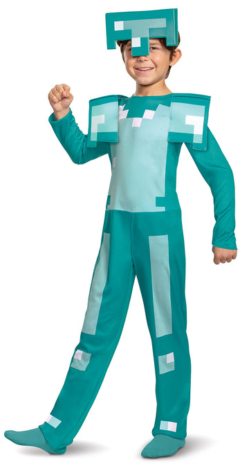 Disguise Minecraft Armor Boys Jumpsuit Costume Blue, Small (4-6)