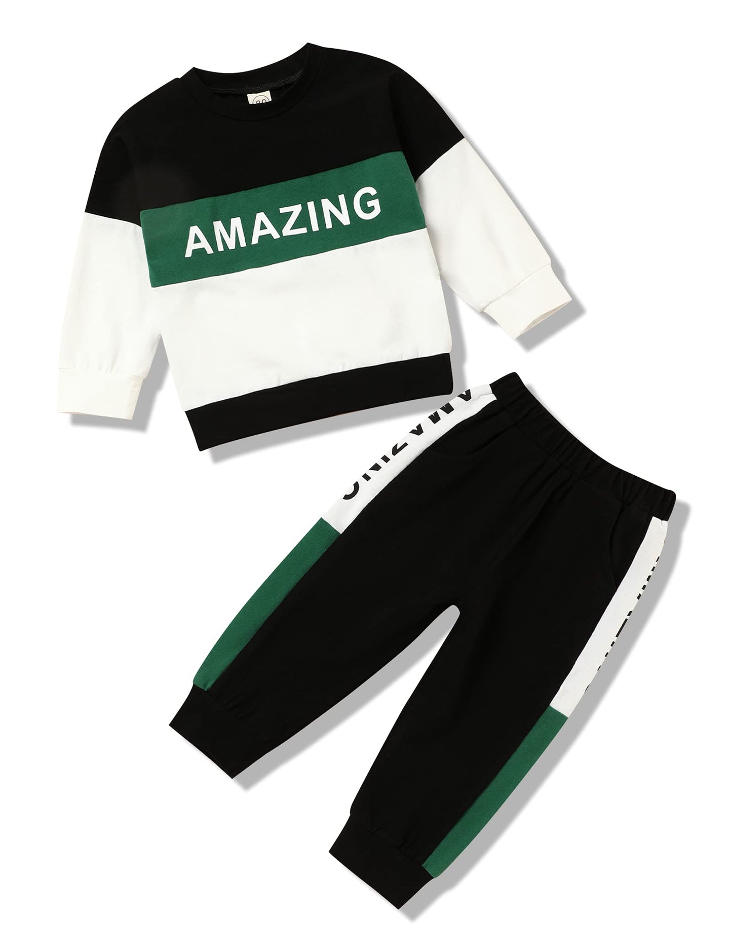 Menglang Toddler Boy Clothes 2T 3T Letter Long Sleeve Tops Toddler Sweatshirt Pants 2Pcs Set Toddler Outfits For Boys Toddler Bo