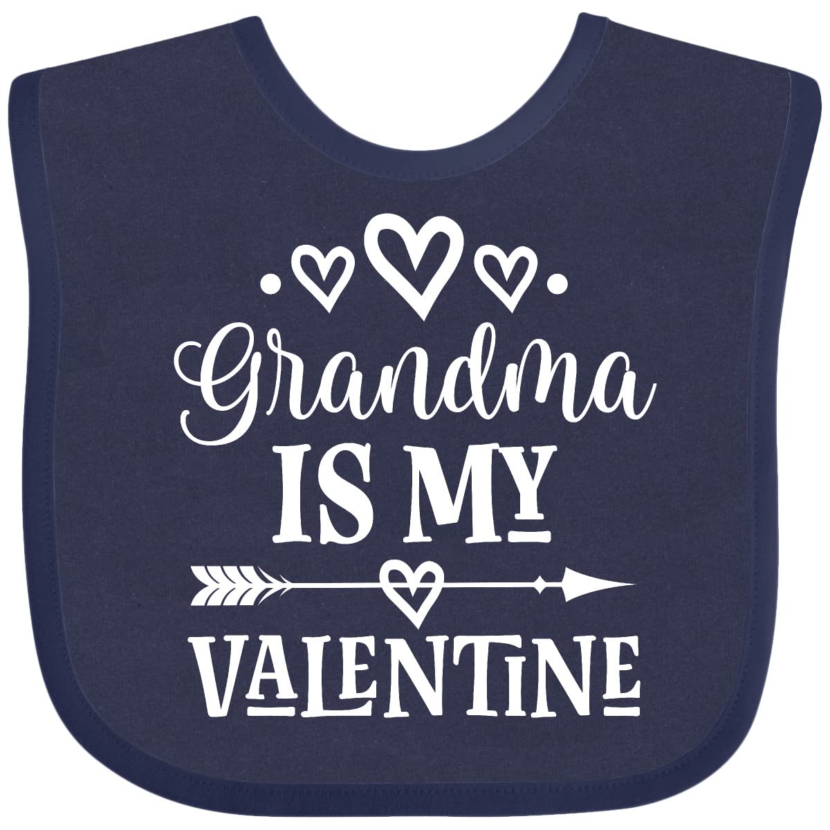 Inktastic Grandma Is My Valentine Baby Bib Navy Blue 33938