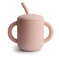 Mushie 100% Silicone Training Cup & Straw For Toddlers | 6 Months+ (Blush)