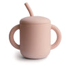 Mushie 100% Silicone Training Cup & Straw For Toddlers | 6 Months+ (Blush)