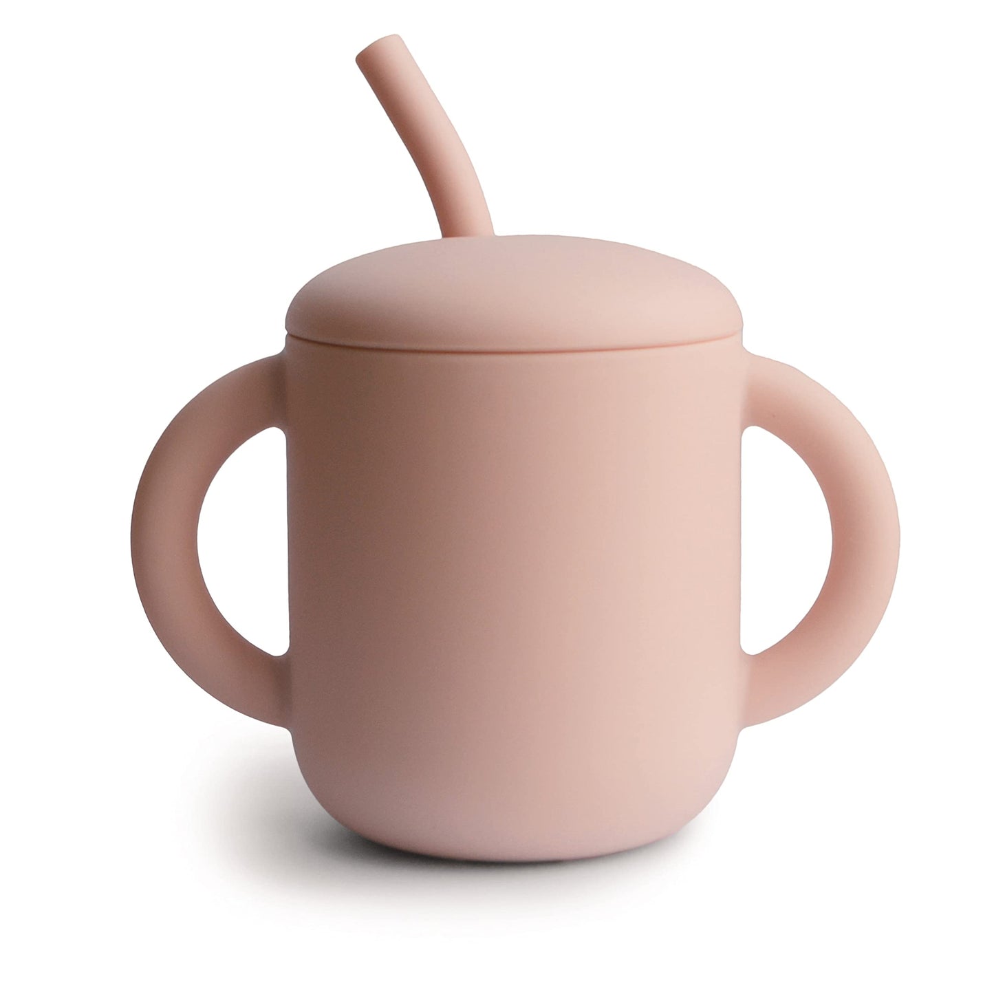 Mushie 100% Silicone Training Cup & Straw For Toddlers | 6 Months+ (Blush)