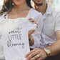 Bump And Beyond Designs Baby Girls Pregnancy Announcement For Grandparents Sweet Little Blessing Leotard White, 0-3 Months