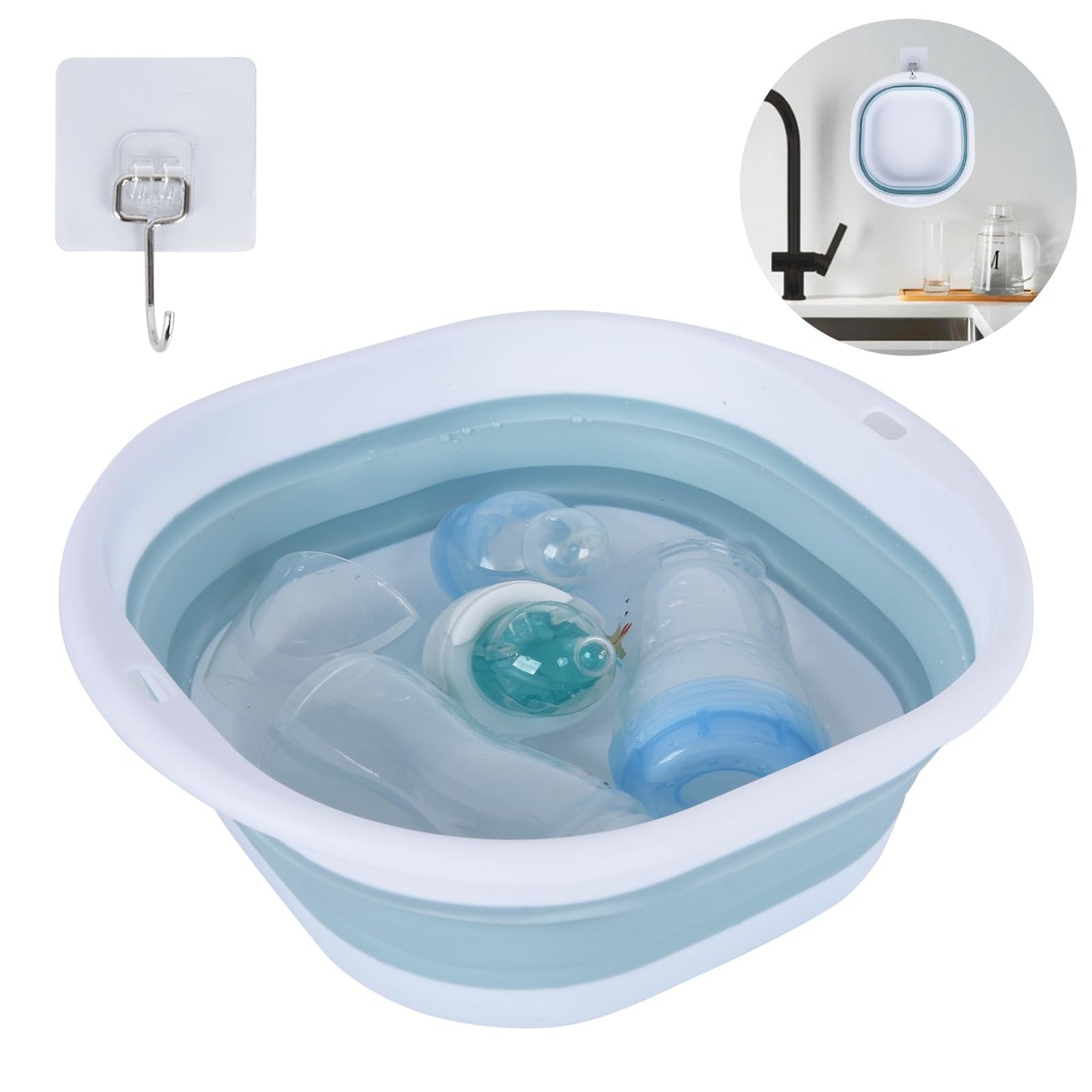 Wash Basin For Baby Bottles, Collapsible Wash Basin For Baby Bottles, Baby Bottle Tub For Sink, Reusable Baby Bottle Sink Basket
