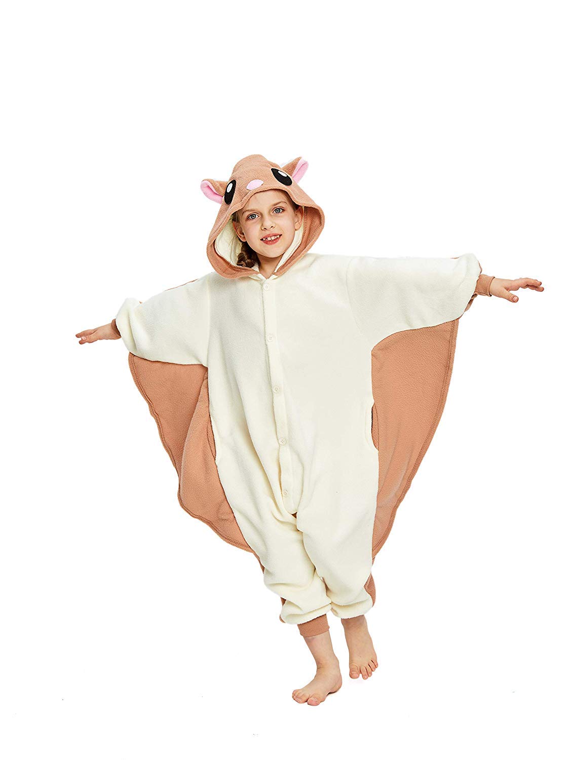 Canasour Chipmunk Onesie For Kids Halloween Cosplay Costume Girls Animal Unisex Outfuit Flier Mouse One Piece Hooded Soft Pajama