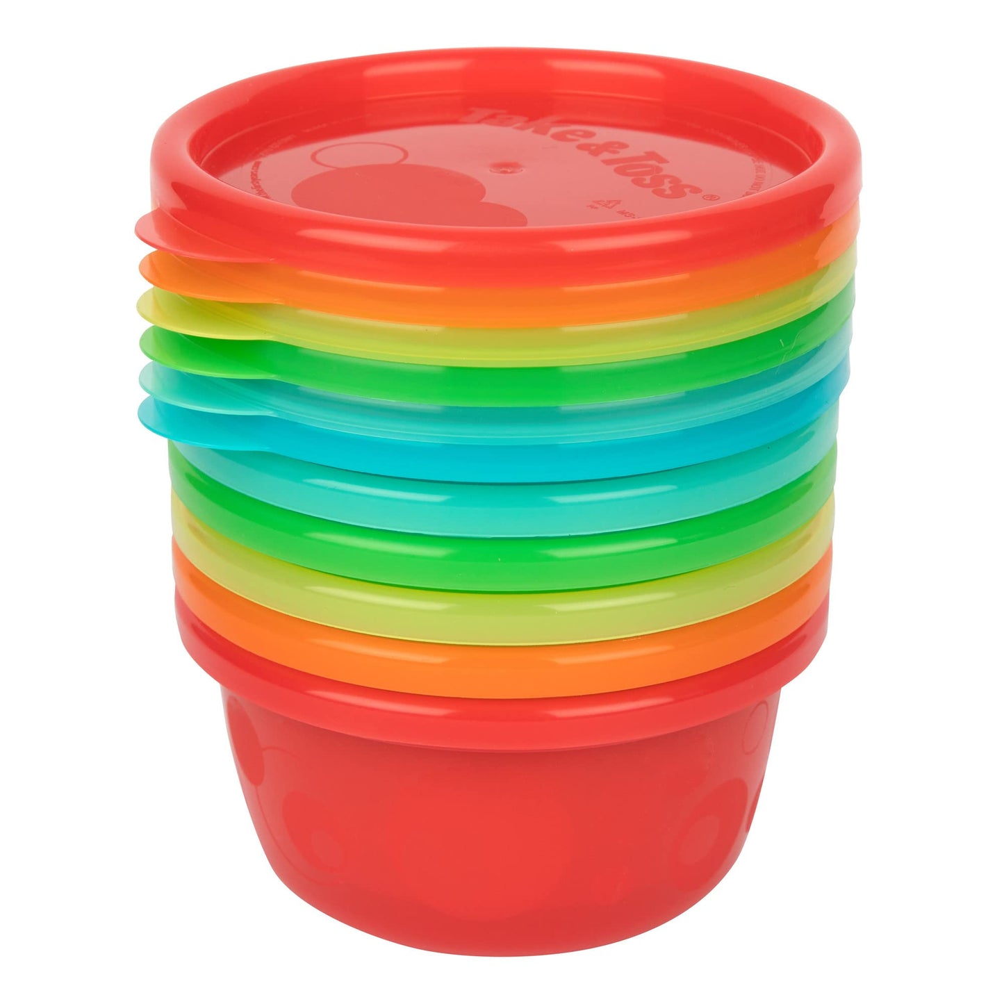 The First Years Take & Toss Toddler Bowls Set - Reusable Toddler Snack Cups - Toddler And Baby Snack Containers With Snap On Lid