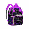 Artsadd Custom Monogram Baby Backpack Gifts For Mom, Personalized Black And Purple Hearts Diaper Bag With Stroller Straps Large